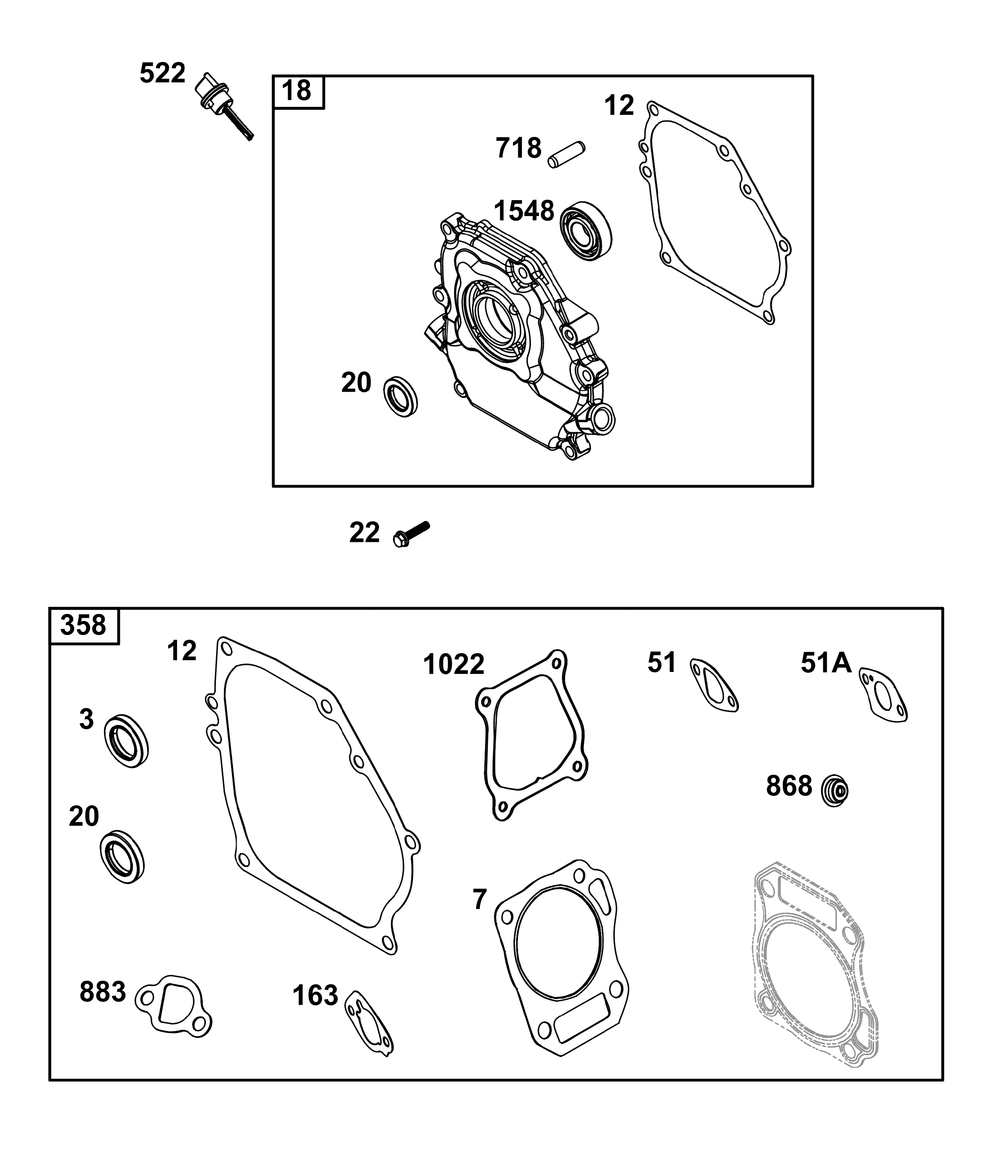 Crankcase Cover/Sump And Lubrication Group Diagram and Parts List for 13R232-0009-H5 100000 - 19Z999 Briggs and Stratton Engine